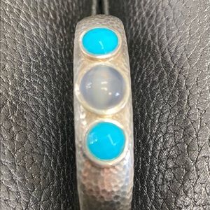 gurhan silver cuff bracelet with turquoise